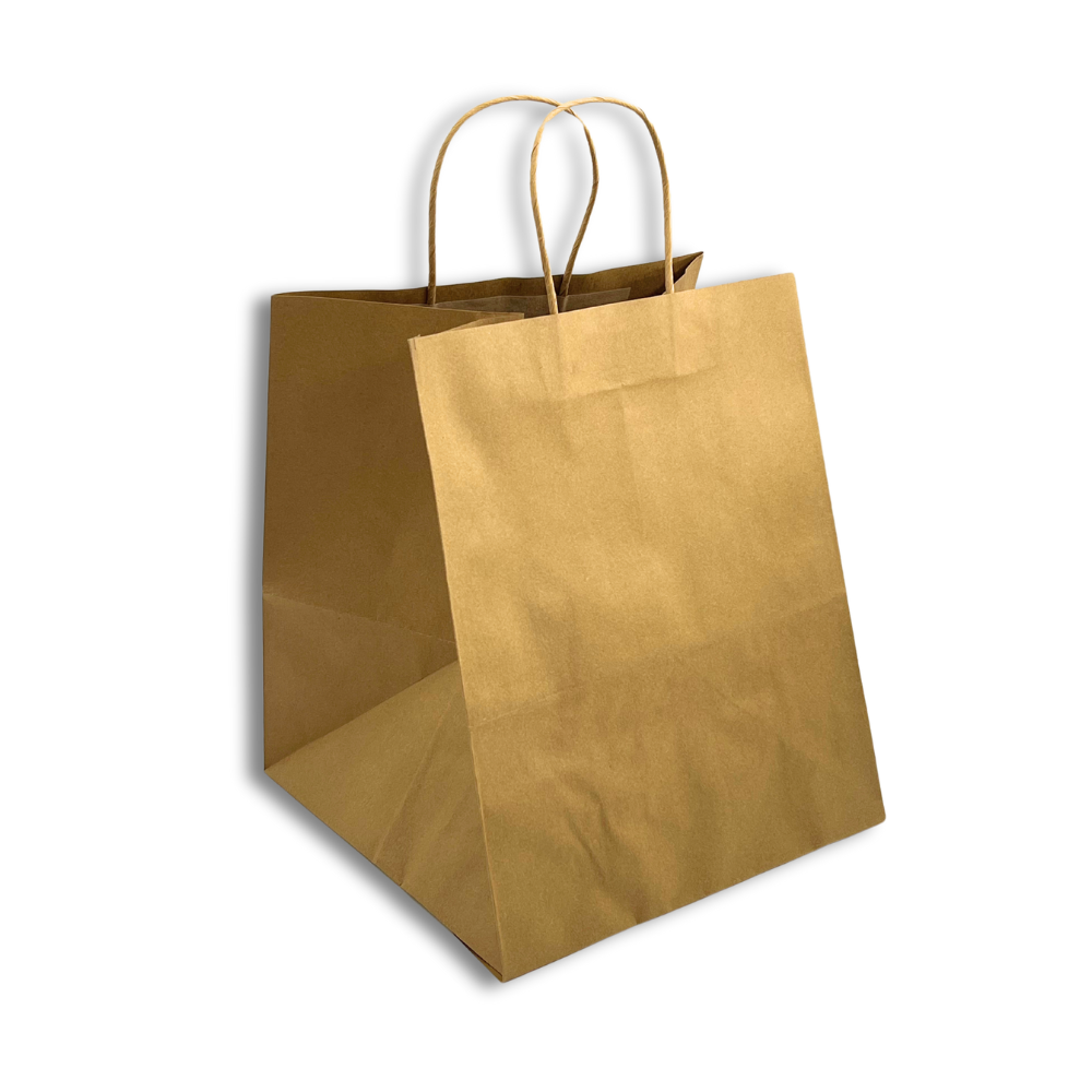 HD-101012 | 100% Recycled Paper Kraft Bag W/ Twisted Handle | 10x10x12" - 200 Pcs