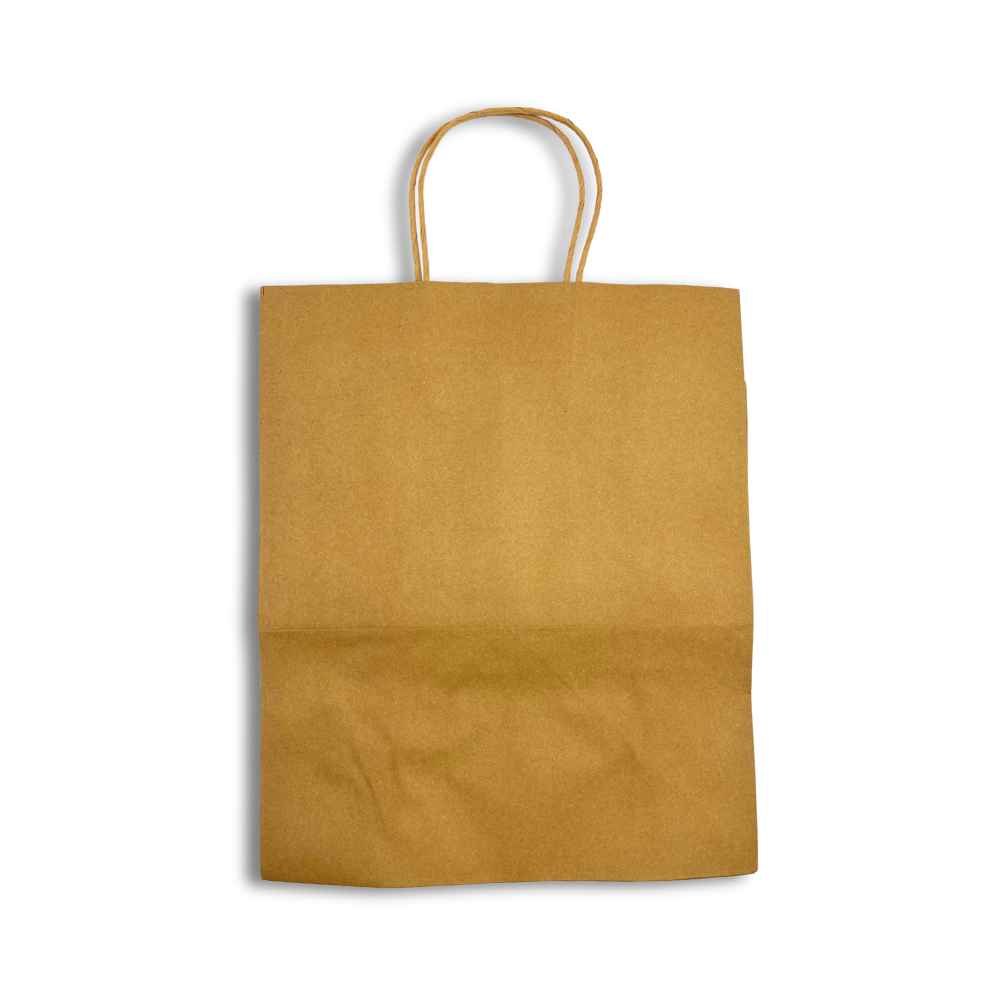 HD-101012 | 100% Recycled Paper Kraft Bag W/ Twisted Handle | 10x10x12" - front