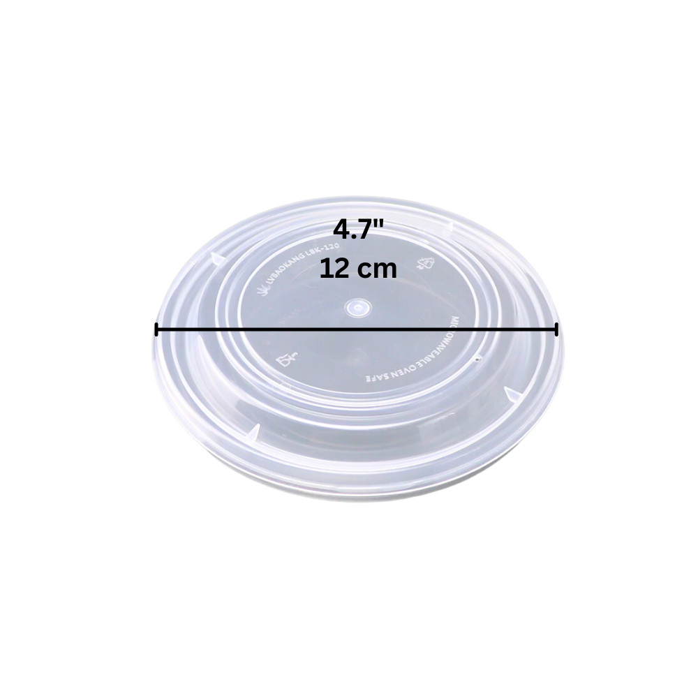 HD-120 | 120mm PP Clear Round Lid | Fit HD-360/HD-400/HD-500 Bowl (Lid Only) - size