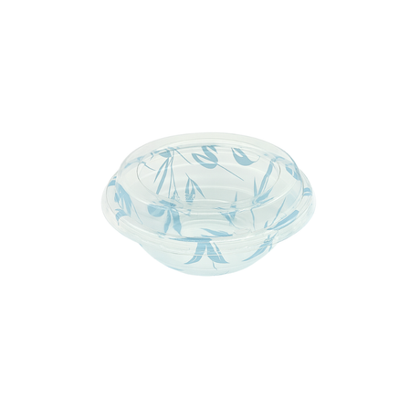 HD-550ML | 18oz PP Blue Maple Donburi Bowl W/ PET Anti-Fog Clear Lid
