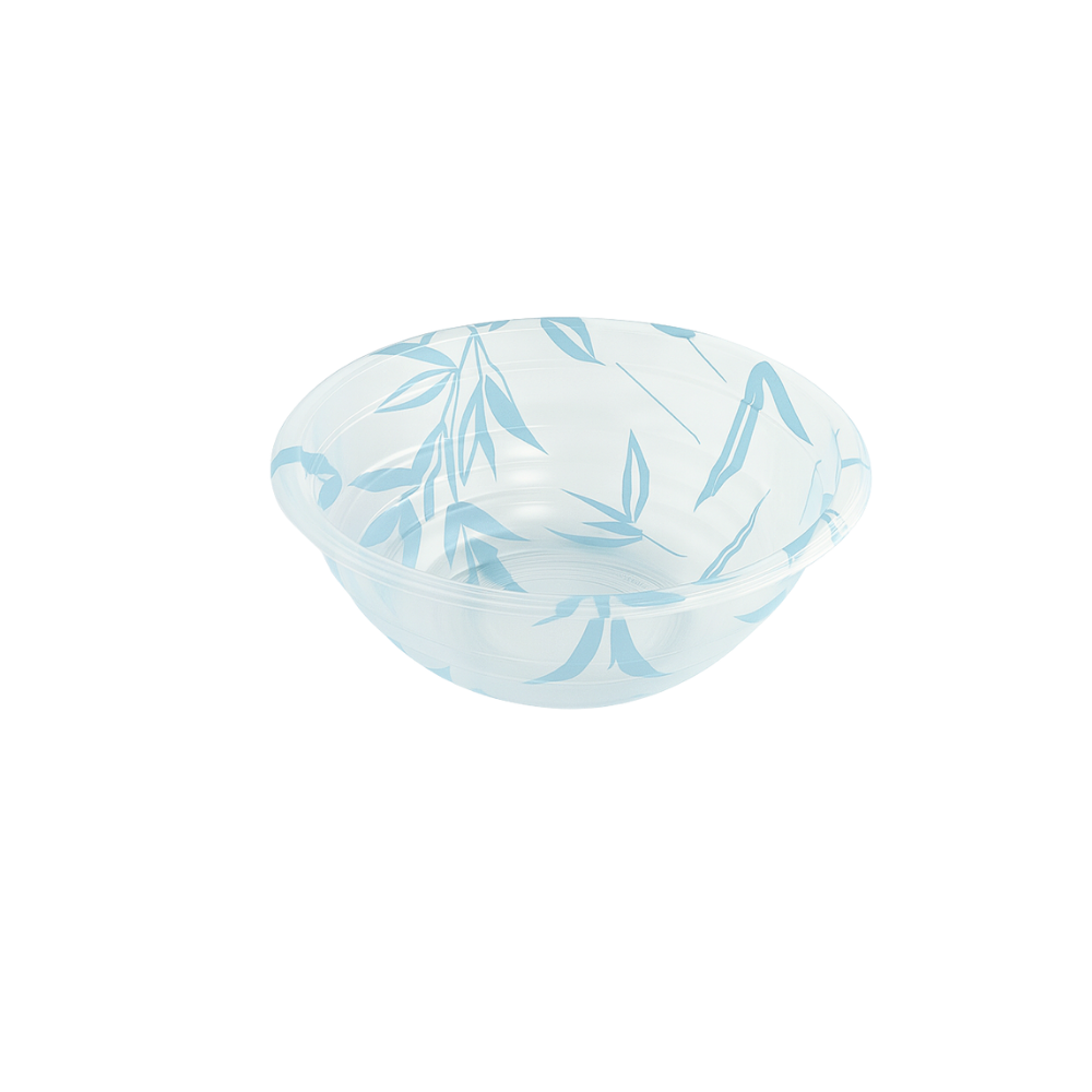 HD-550ML | 18oz PP Blue Maple Donburi Bowl W/ PET Anti-Fog Clear Lid - base