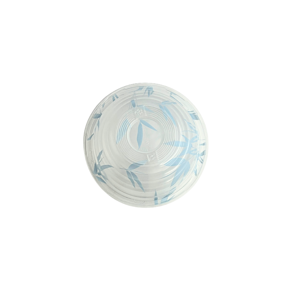 HD-550ML | 18oz PP Blue Maple Donburi Bowl W/ PET Anti-Fog Clear Lid - bottom