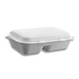HD-CCS96-2 | Eco-friendly Sugarcane Hinged Food Container |  9.8x6.5x2.4" - 250 Pcs-diagonal