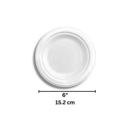 HD-RP06 | 6" Eco-Friendly Sugarcane White Plate - 1000 Pcs-size