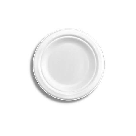 HD-RP06 | 6" Eco-Friendly Sugarcane White Plate - 1000 Pcs-top
