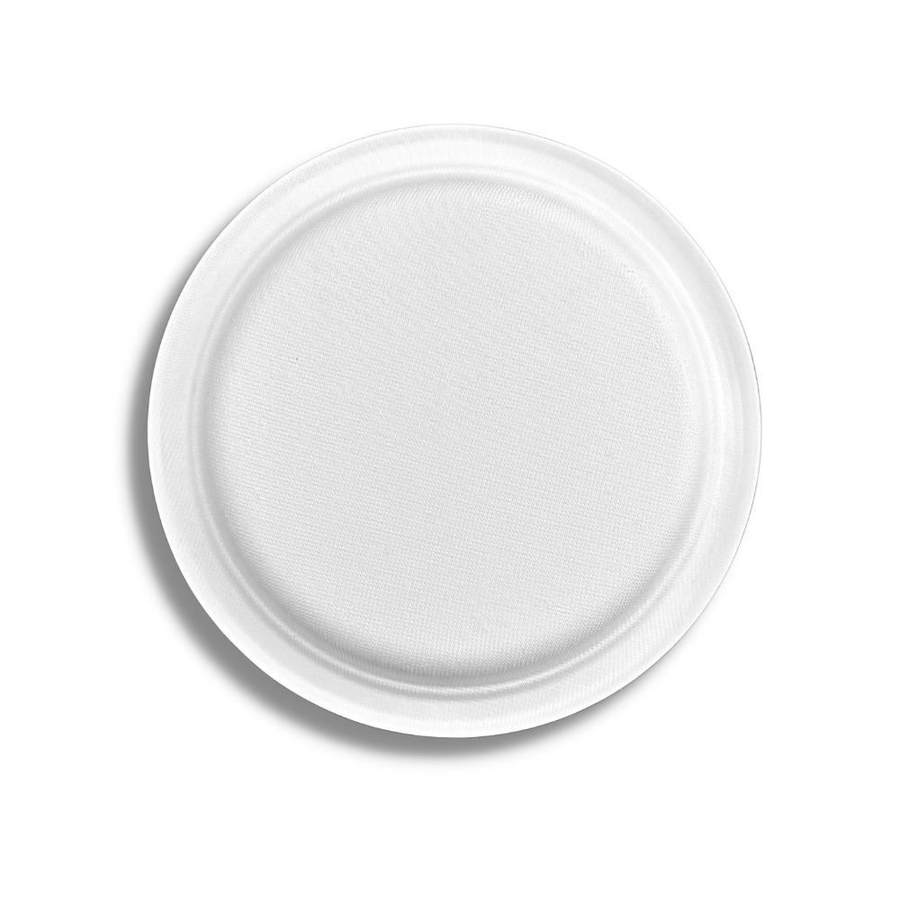 HD-P013 | 9" Compostable Sugarcane White Round Plate-bottom