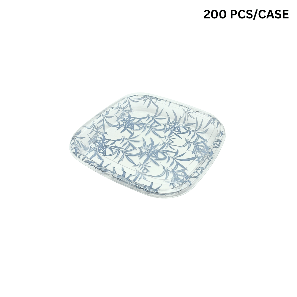 HD-SQ-11 | PET Square Blue Maple Sushi Tray w/Lid