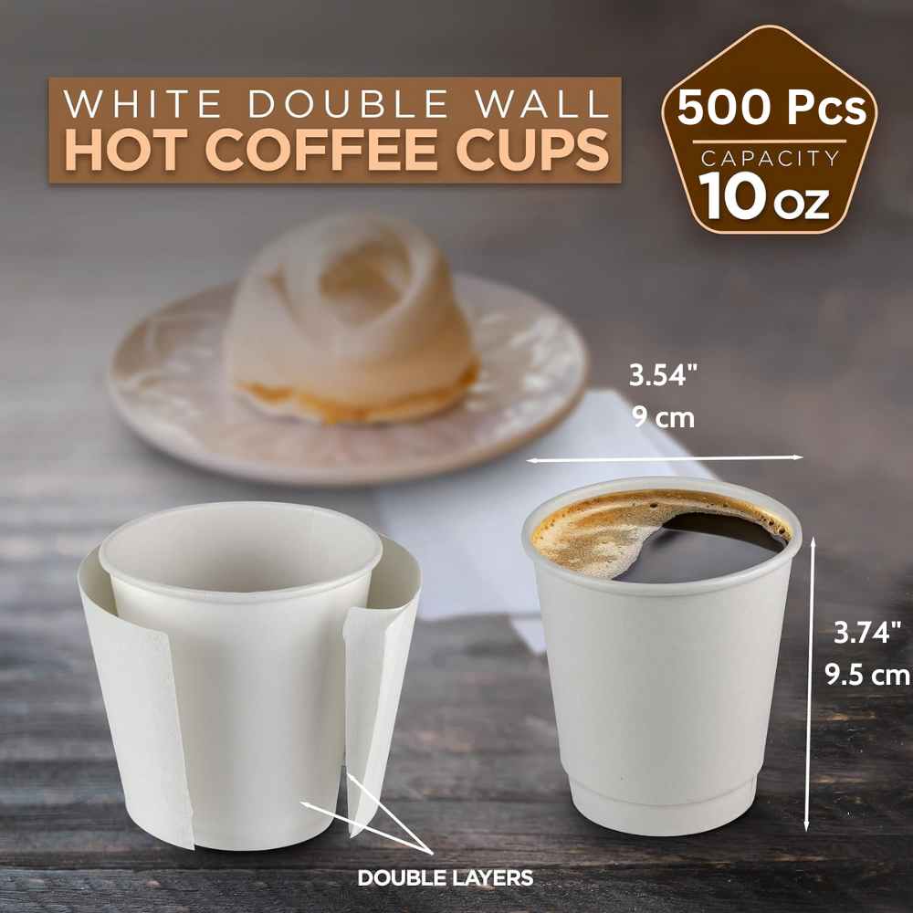 HD 10oz White Double Wall Paper Cup - Feature
