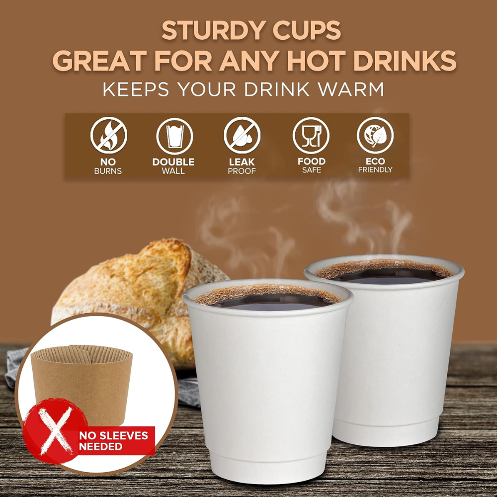 HD 10oz White Double Wall Paper Cup - strength