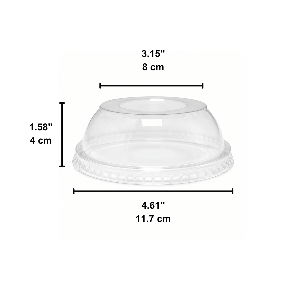 HD 117mm PET Clear Dome Lid | Fit HD 8/12/16/24/32oz Round Salad Container-size