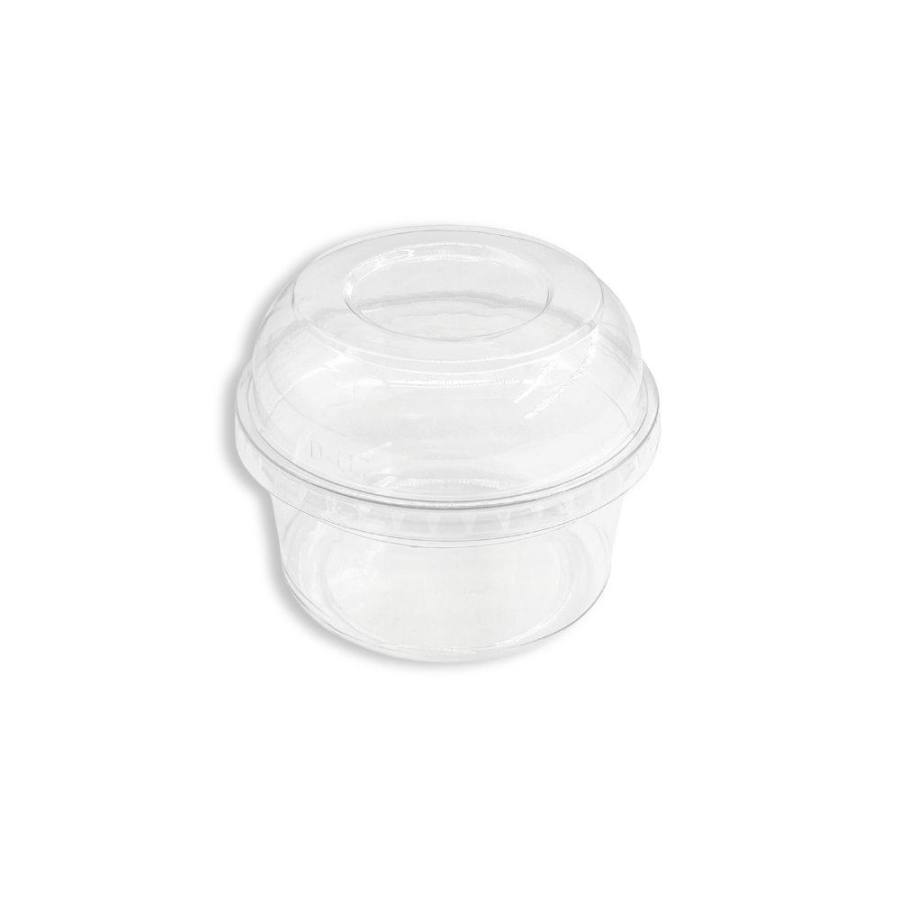 HD 117mm PET Dome Lid | Fit HD 8/12/16/24/32oz Round Salad Container - On 12oz