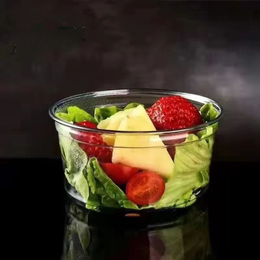 HD 12oz PET Clear Round Salad Container Dessert Cup | 117mm Top