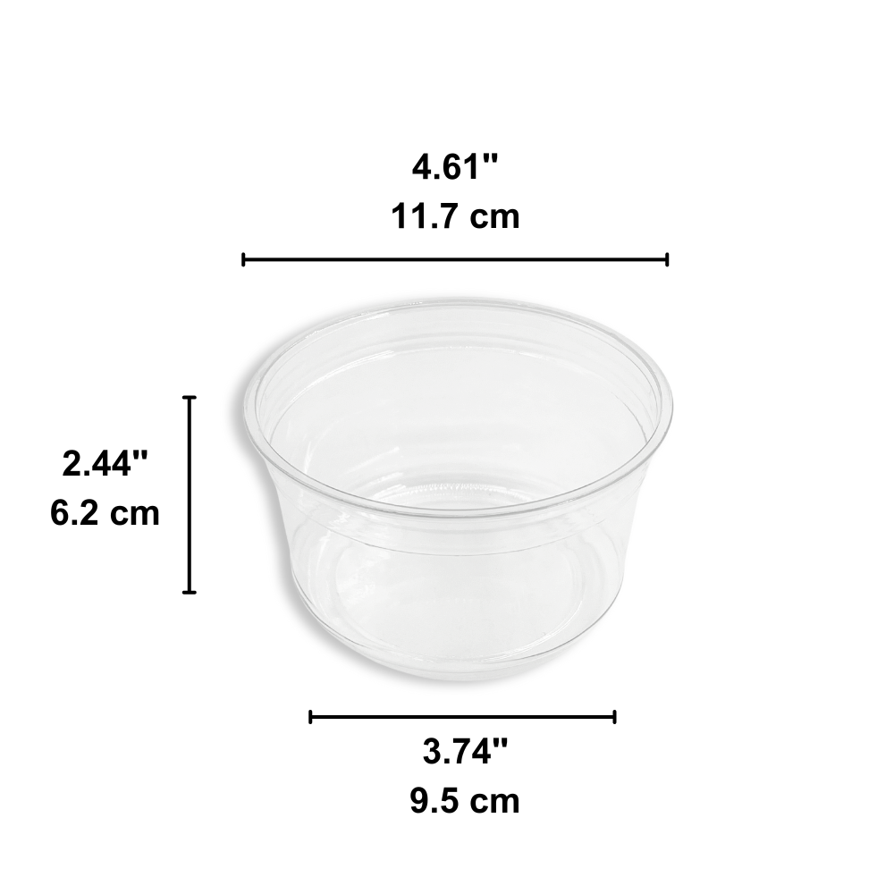 HD 12oz PET Clear Round Salad Container Dessert Cup | 117mm Top