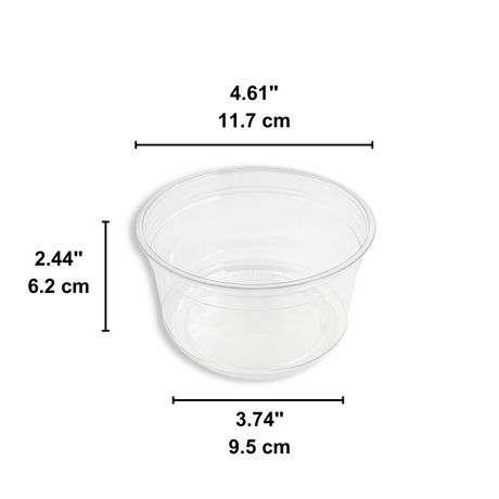 HD 12oz PET Clear Round Salad Container Dessert Cup | 117mm Top