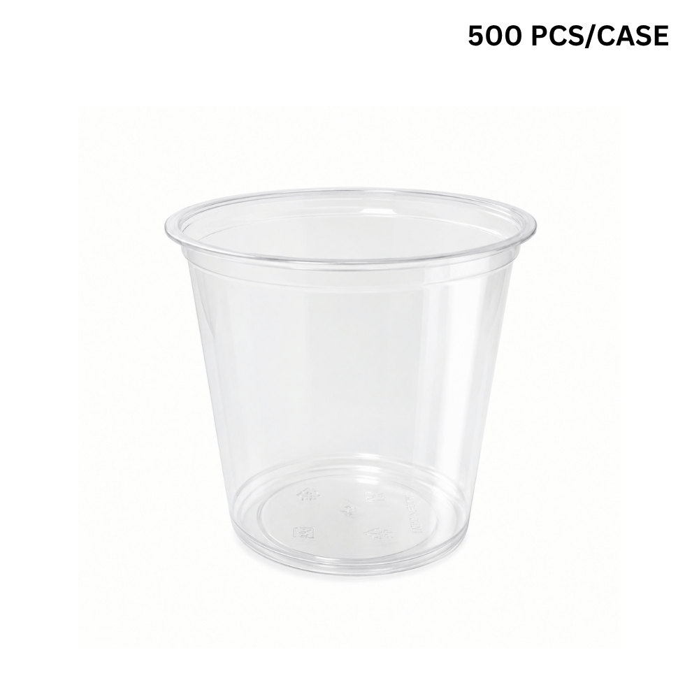HD 24oz PET Clear Round Salad Container & Dessert Cup | 117mm Top (500 Pcs/Case)