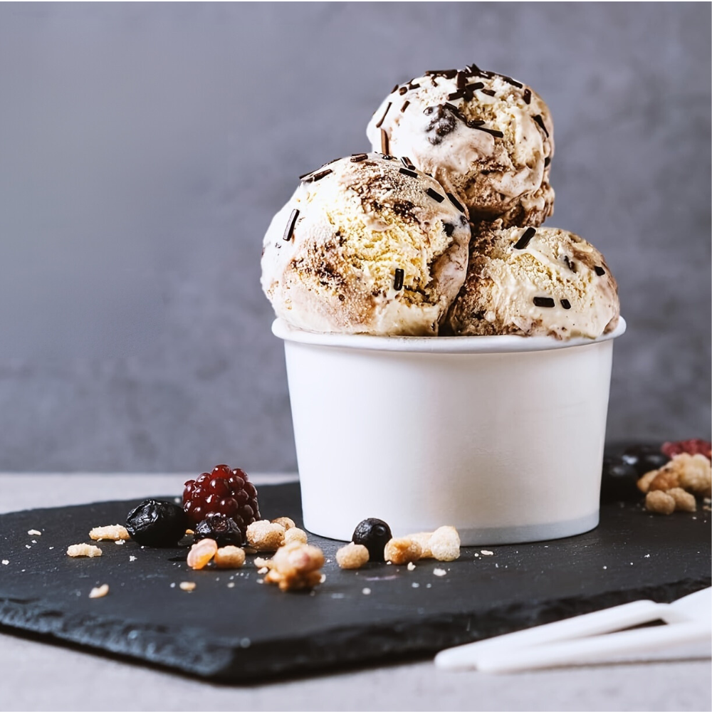 HD 8oz White Double Coating Paper Cup | 98mm Top (Base Only) - ICE CREAM