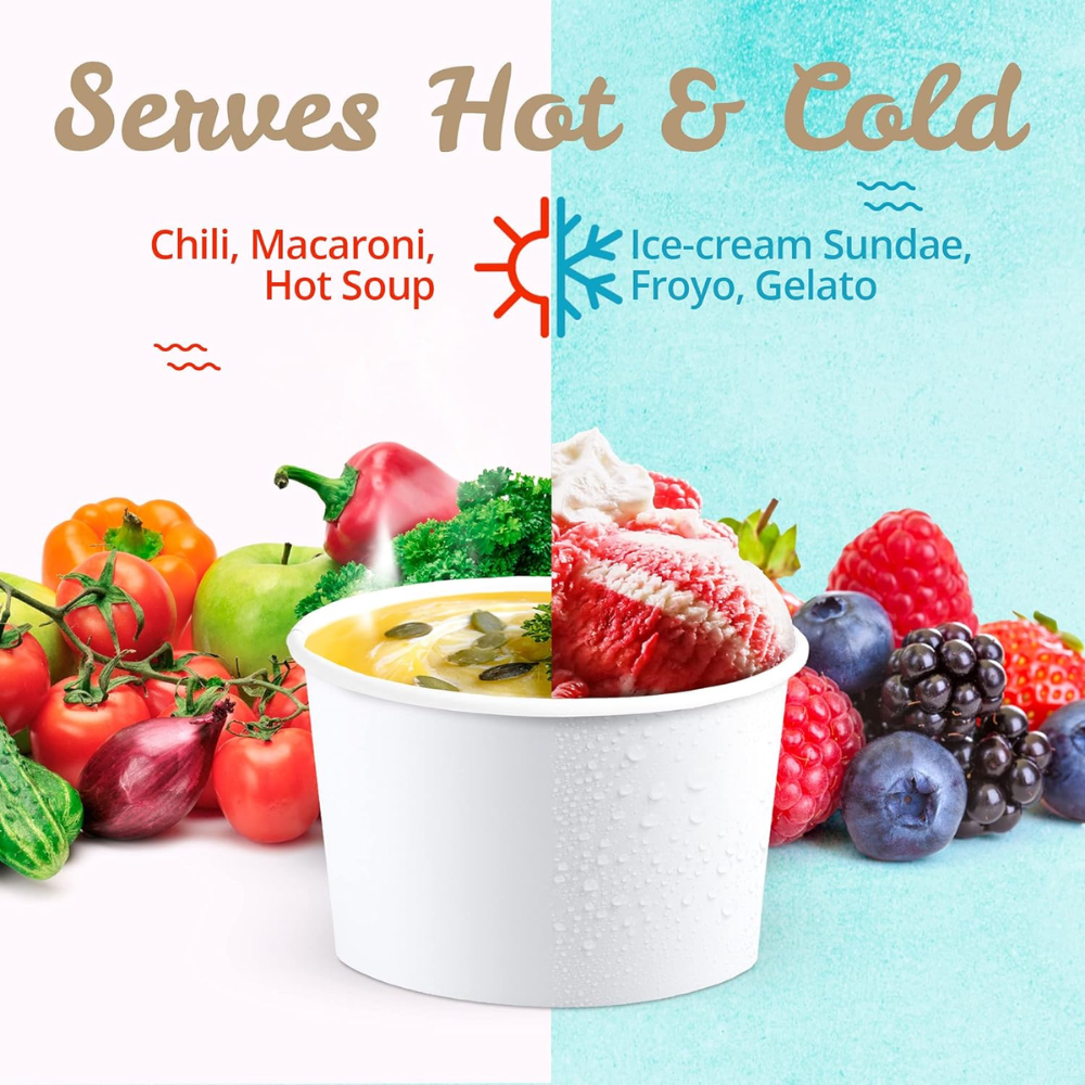 HD 16oz White Double Coating Paper Soup Cup | 115mm Top (Base Only) - Hot and Cold Food