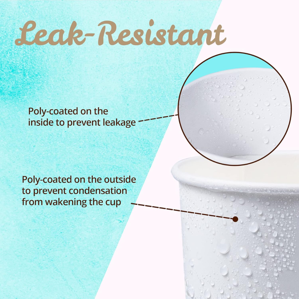 HD 24oz White Double Coating Paper Soup Cup | 115mm Top (Base Only) - leak resistant