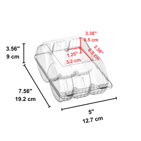 INLSLP206A | 41.9oz PET 6-Compartment Clear Donut & Cookie Container - size