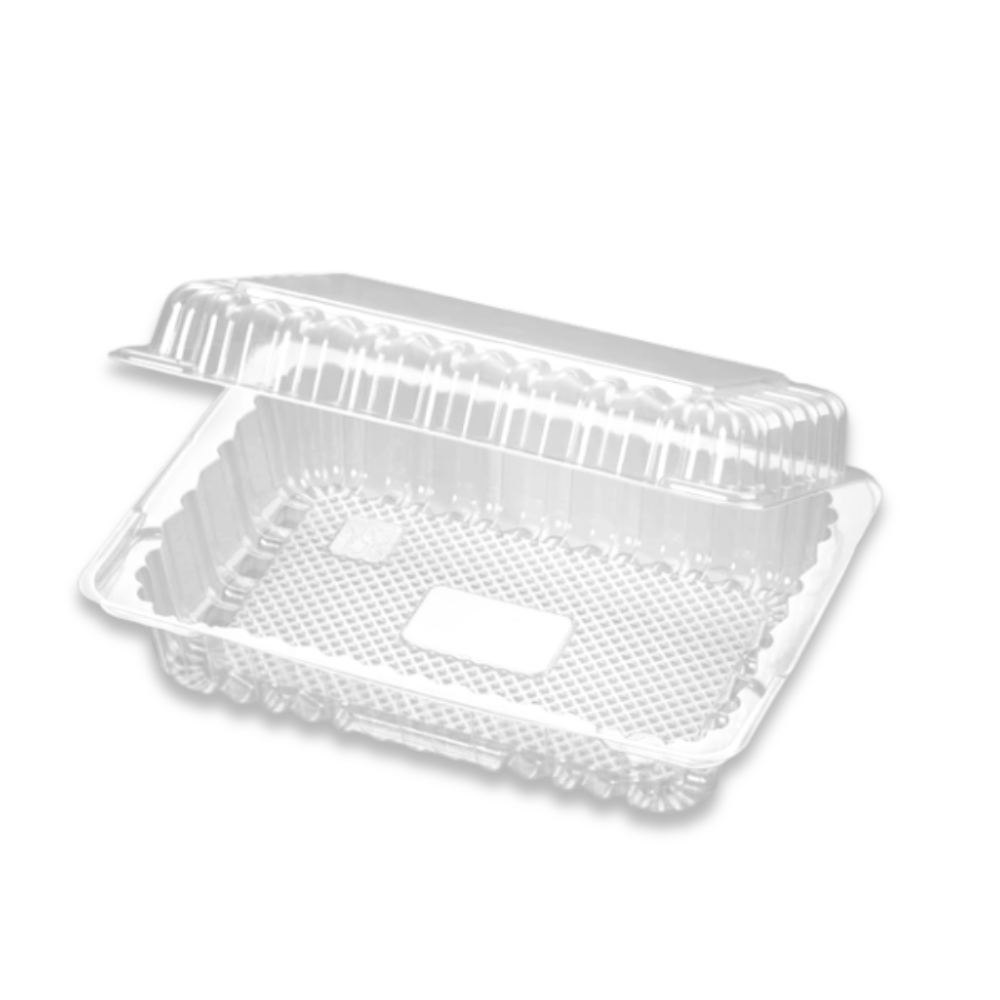 J046  Clear Rectangular Hinged Container  8.86x6x2.78 - 500 Pcs