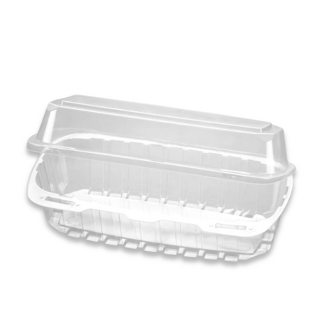 J131 PET | Clear Rectangular Hinged Container | 8.58x4.57x3.2" - 500 Pcs