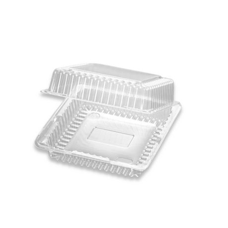 J139  PET Clear Rectangular Hinged Container  6.18x6x2.56 - 400 Pcs