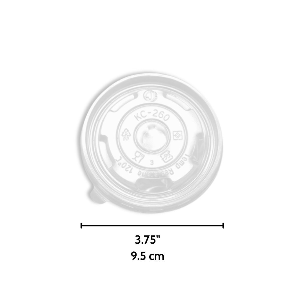 JC95 | 95mm PP Clear Round Vented Lid | Fit 250P Bowl/PPC-500/PPC-750 (Lid Only)