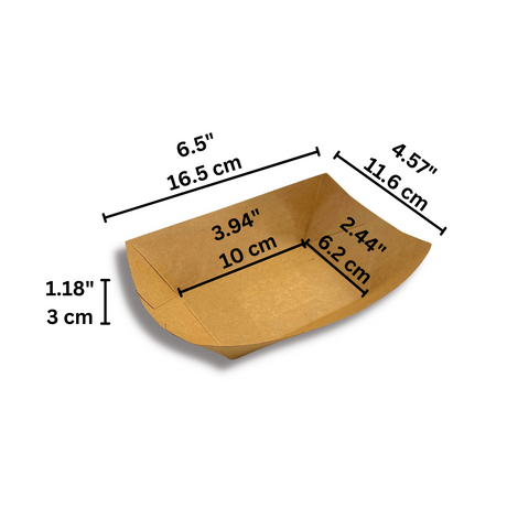 JH-BST03 | 1 lb Eco-friendly Kraft Food Tray - 300 Pcs-size