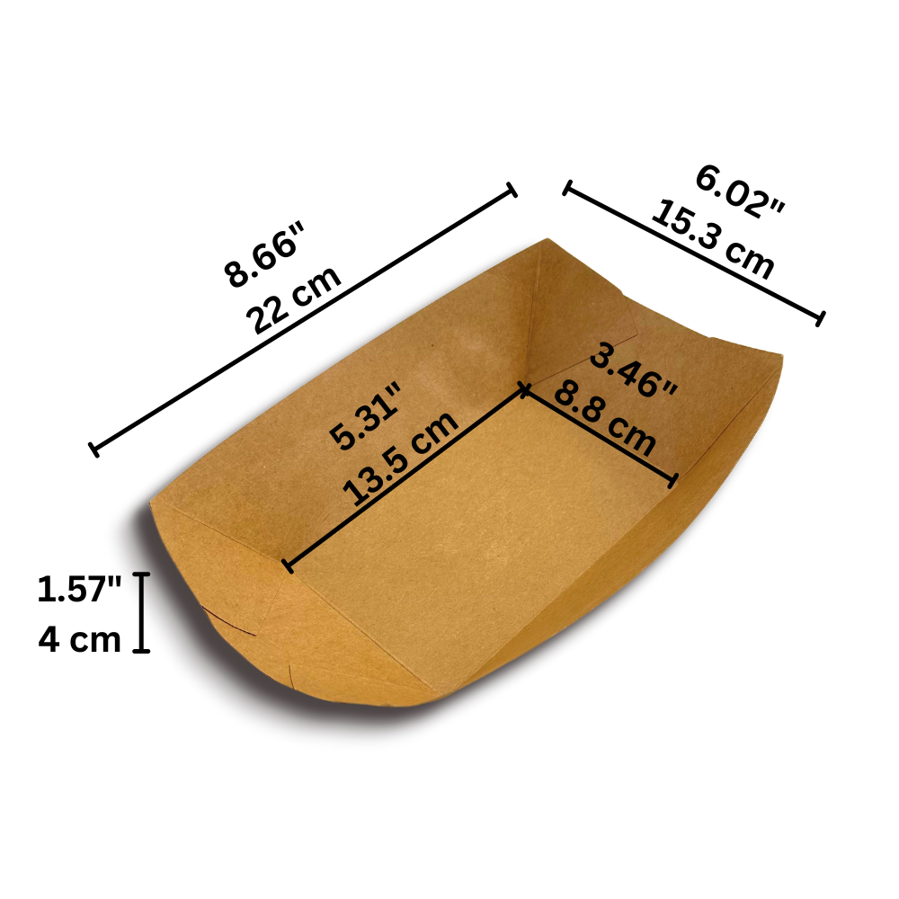 JH-BST05 | 3 lb Eco-friendly Kraft Food Tray - 300 Pcs-size