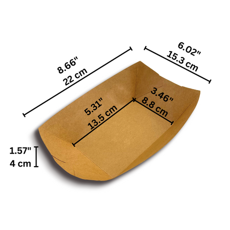 JH-BST05 | 3 lb Eco-friendly Kraft Food Tray - 300 Pcs-size