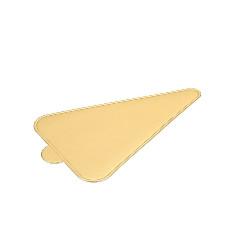 JK0003 | 5.1x1.5" Golden Triangular Cake Slice Paper Pad W/ Handle - details