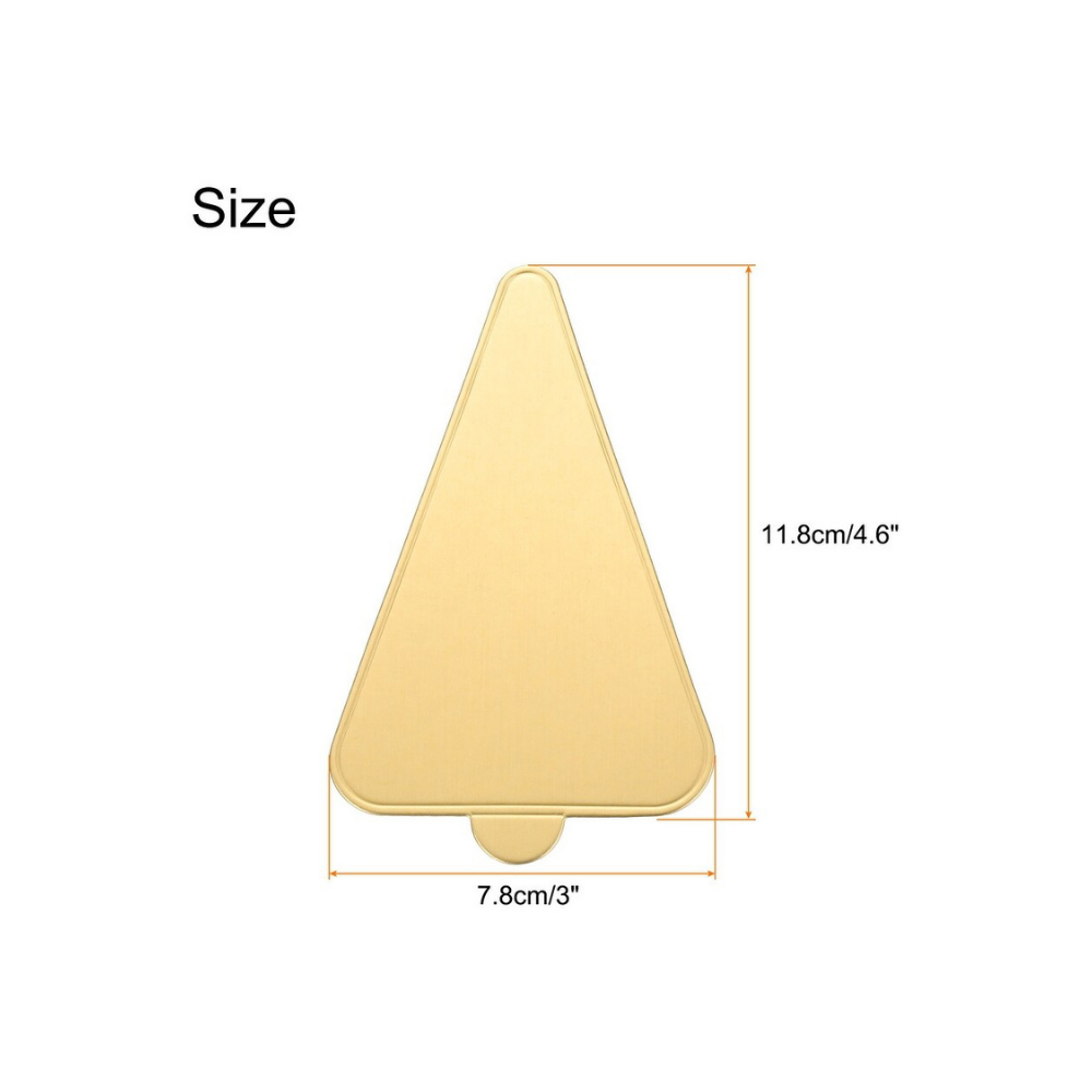JK0003 | 5.1x1.5" Golden Triangular Cake Slice Paper Pad W/ Handle - size
