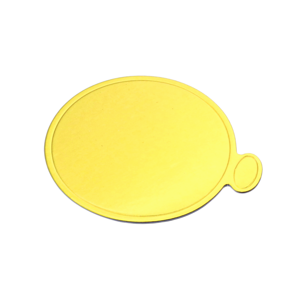 JK0004 3.5 inch Golden Round Cake Paper Board With Handle