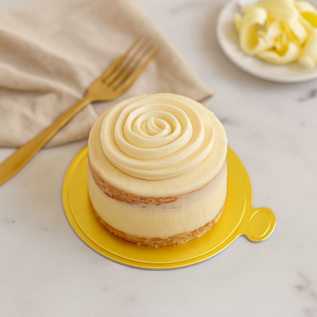 JK0004 | 3.5" Golden Round Cake Paper Board W/ Handle