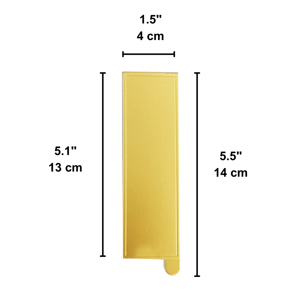 JK0012 | 5.1x1.5" Golden Rectangular Cake Paper Pad W/ Handle-size