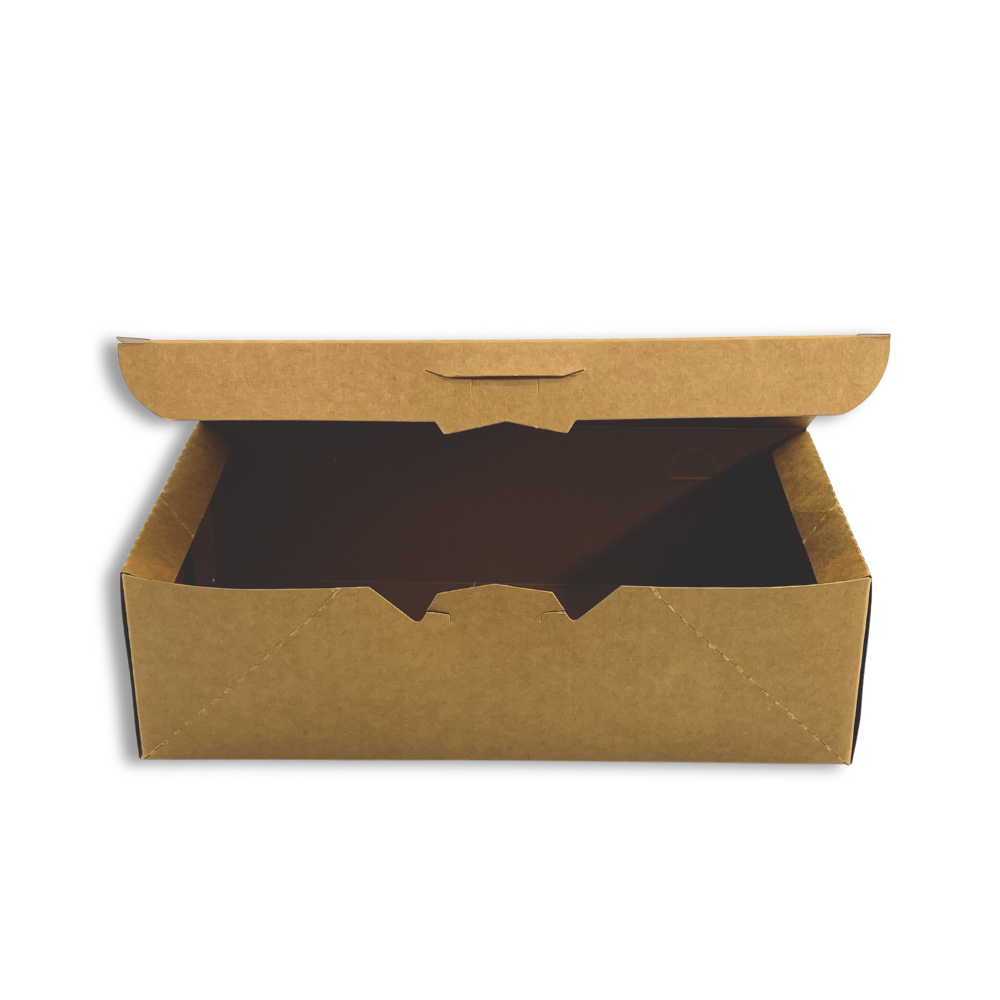 Kraft Fried Chicken Foldable Rectangular Paper Box | 9.3x5x2.8" - front