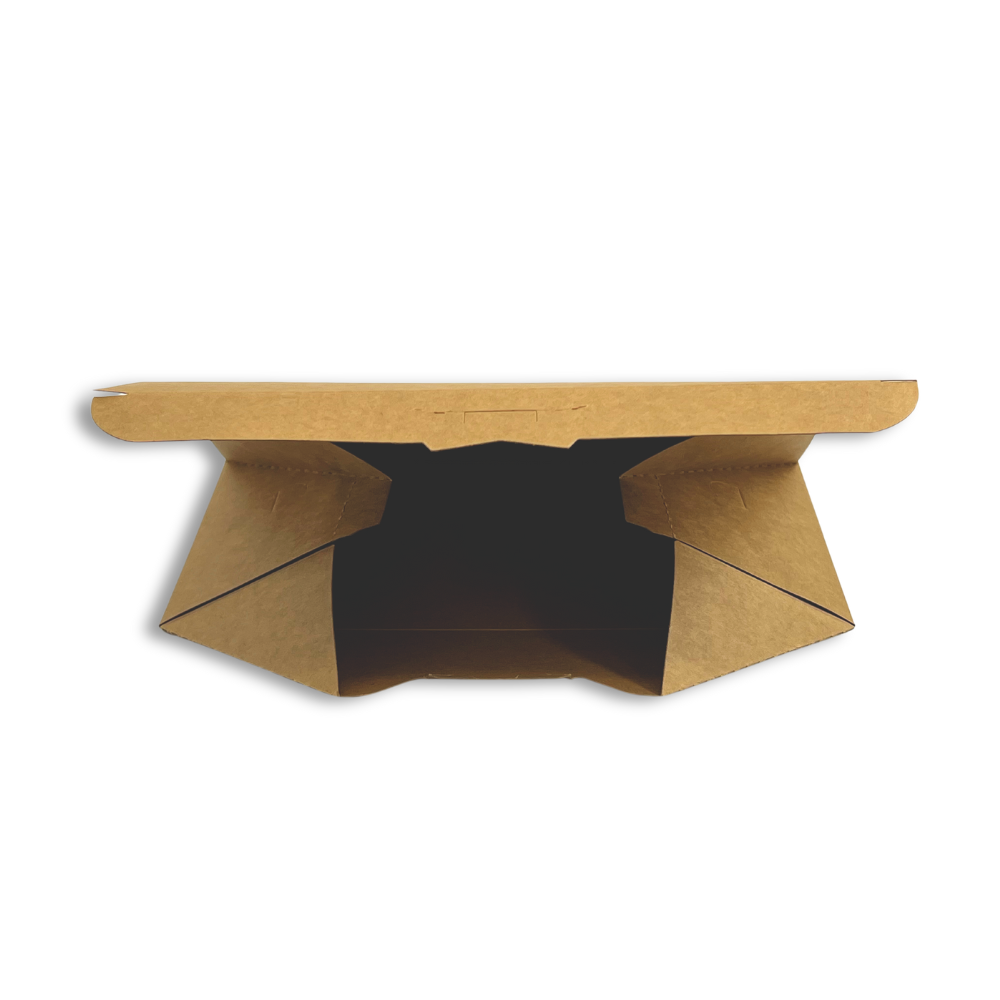 Kraft Fried Chicken Foldable Rectangular Paper Box | 9.3x5x2.8" - unfolded