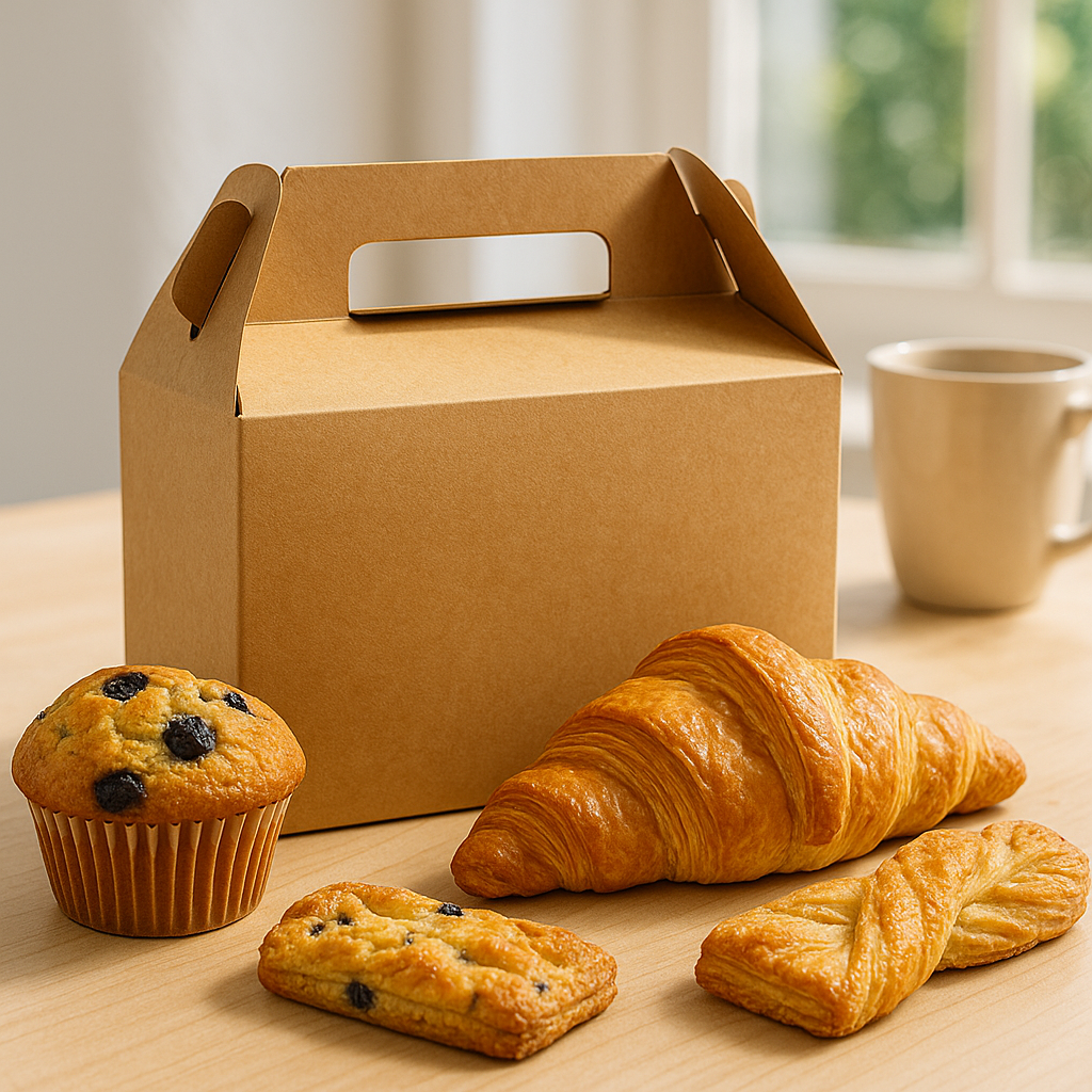 Kraft Cake Paper Box Pastry Box W/ Handle | 11.25x7.25x4.5"