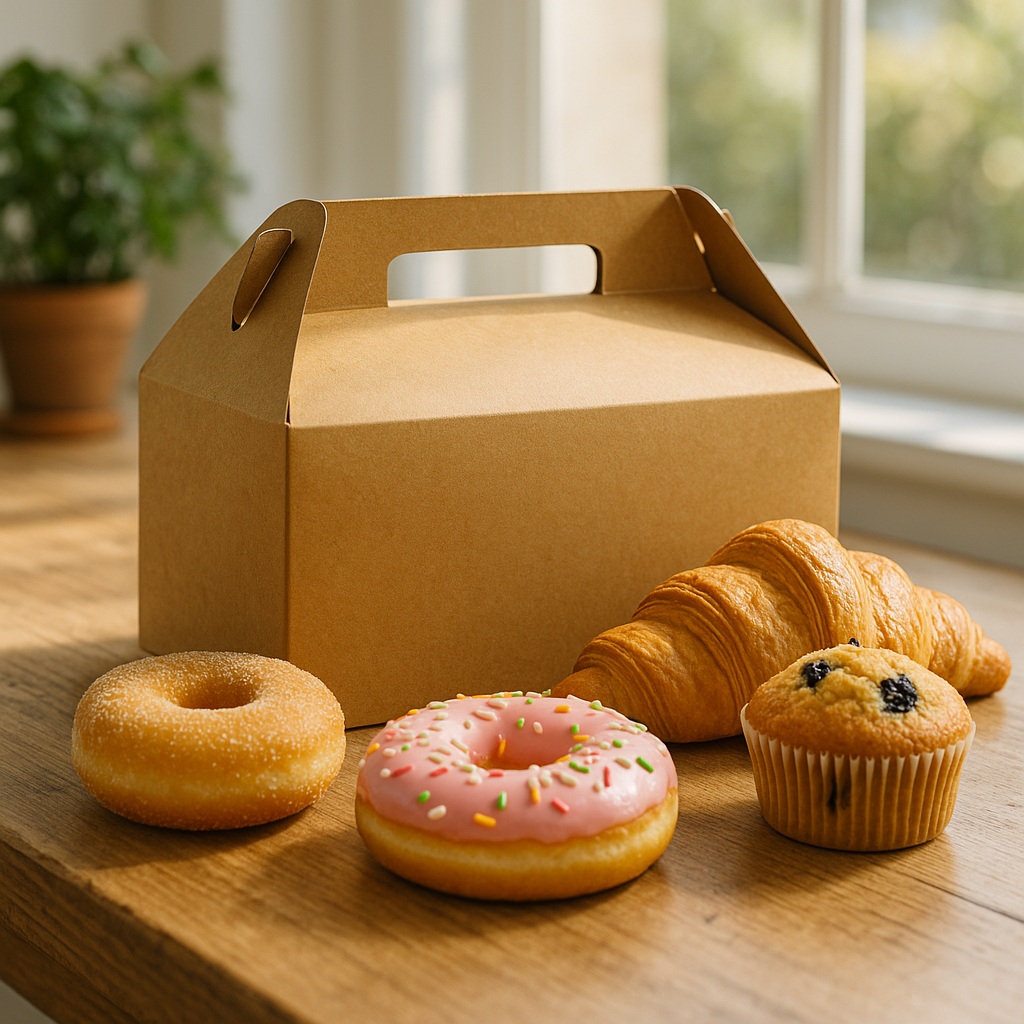 Kraft Cake Paper Box Pastry Box W/ Handle | 11.25x7.25x4.5"