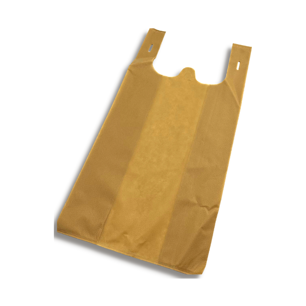 Large Reusable Brown Non-Woven T-Shirt Bag |12x7x23"