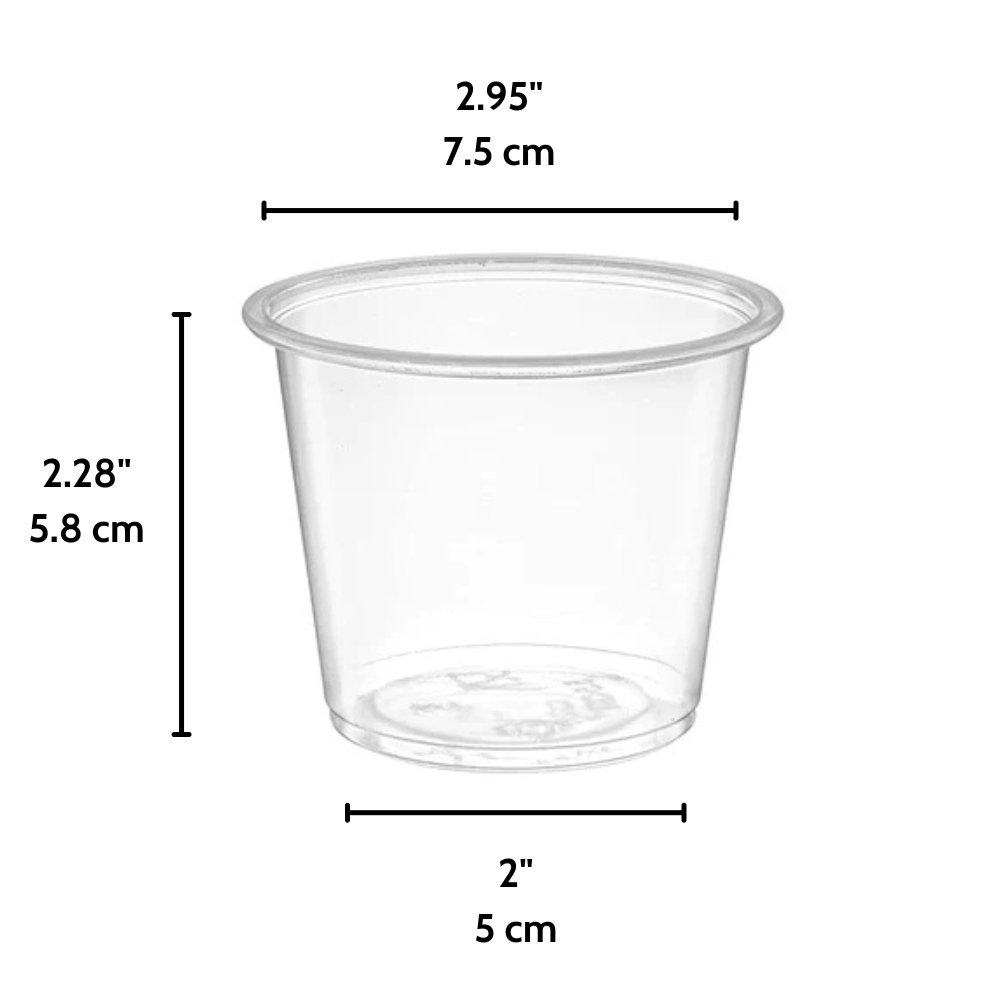 Gobelet à sauce transparent OCY 5,5 oz en PP | Dessus de 75 mm (base uniquement) - 2 500 pièces