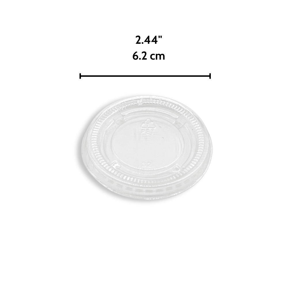 Couvercle pour sauce PET XT 62 mm | Convient aux gobelets à sauce PP de 1,5/2 oz (couvercle uniquement) - 2 500 pièces