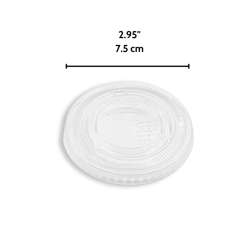 Couvercle à sauce PET OCY 75 mm | Convient aux tasses à sauce PP 3,25/4/5,5 oz (couvercle uniquement) - 2500 pièces