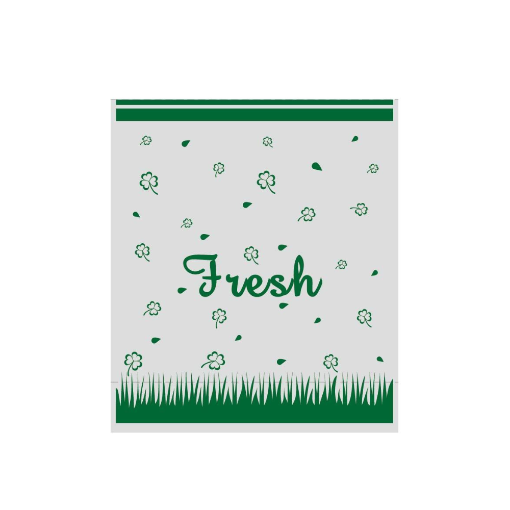 OPP Green Stand Up Bakery Bag Cello Treat Bag | 11.3x3.62x13.27" - 1200 Pcs