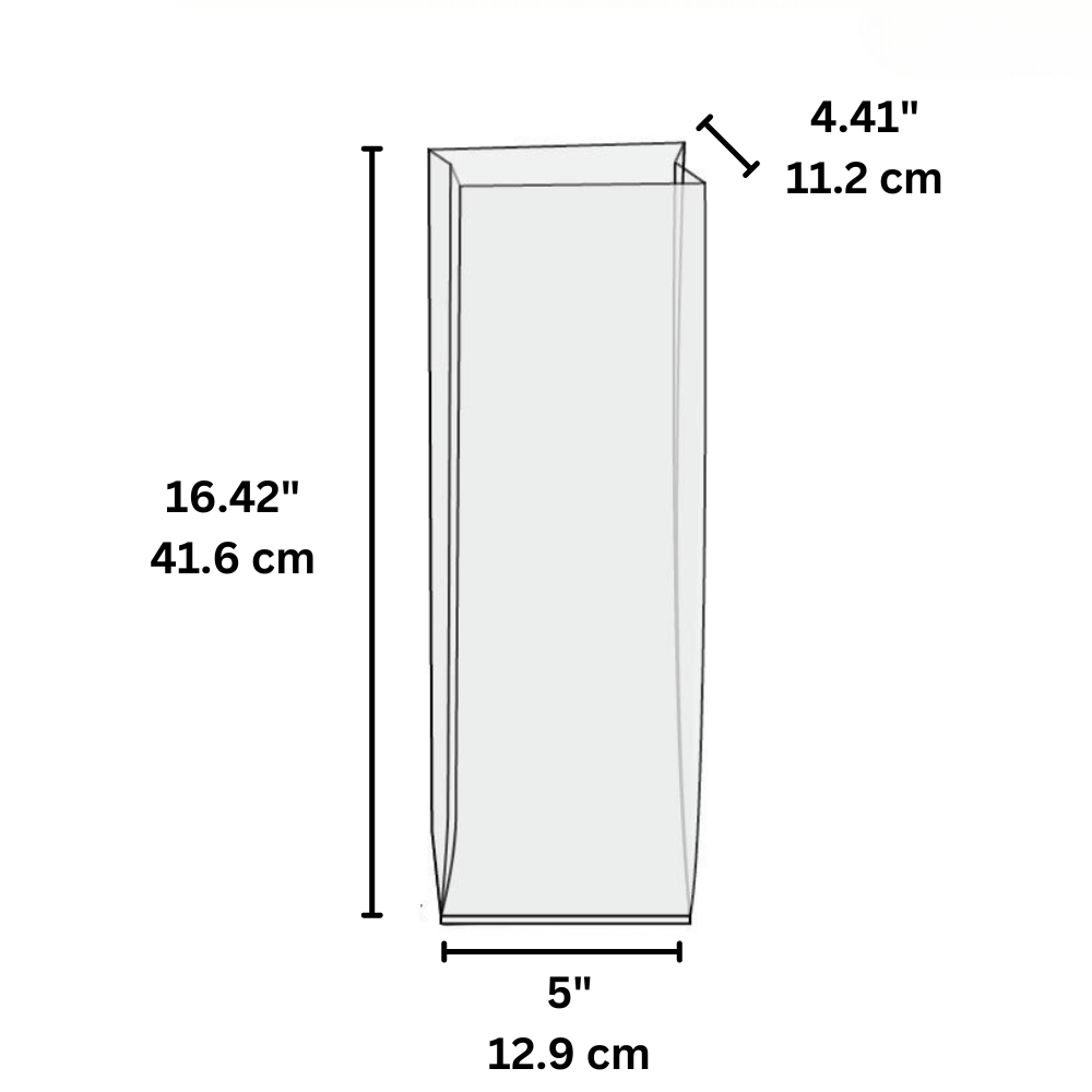 OPP Orange Gusseted Bakery Bag Cello Treat Bag | 5x4.41x16.42"