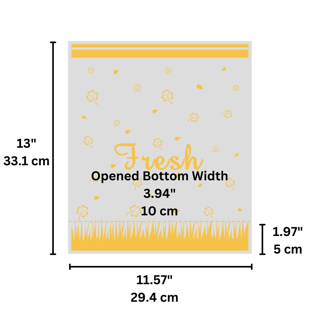 OPP Orange Stand Up Bakery Bag Cello Treat Bag | 11.57x3.94+13" - size