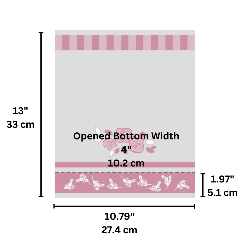 OPP Rose Stand Up Bakery Bag Cello Treat Bag | 10.79x4x13"