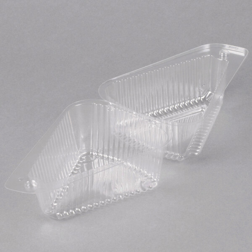 PAR503230 | 5" Extra Deep Dome Hinged Clear Pie/ Cake Slice Container-open