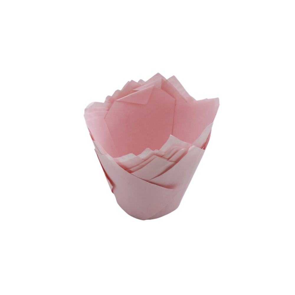 6" Pink Tulip Cupcake Baking Cup Muffin Liner Holder
