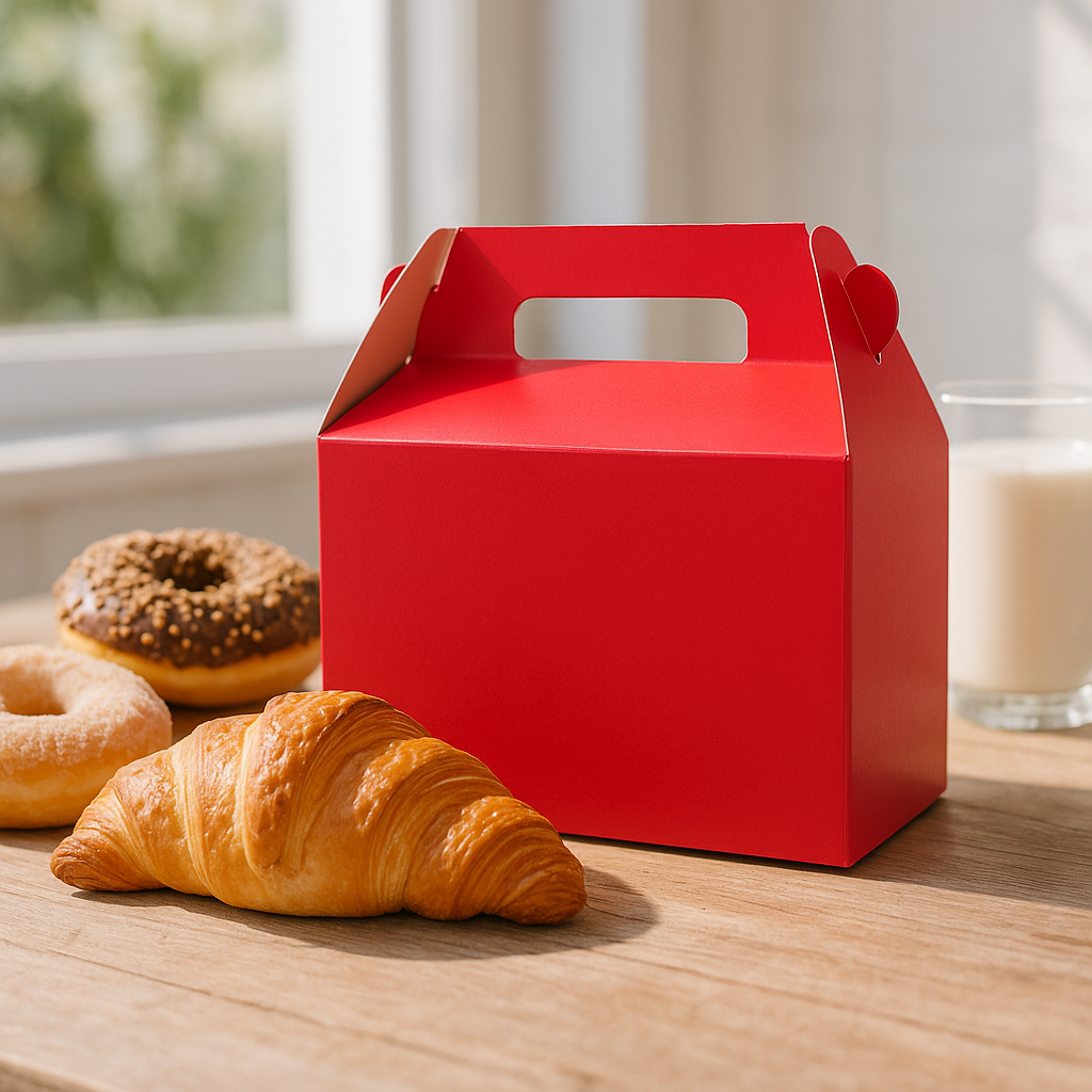 Pink Cake Paper Box Pastry Box W/ Handle | 7.5x3.75x5"